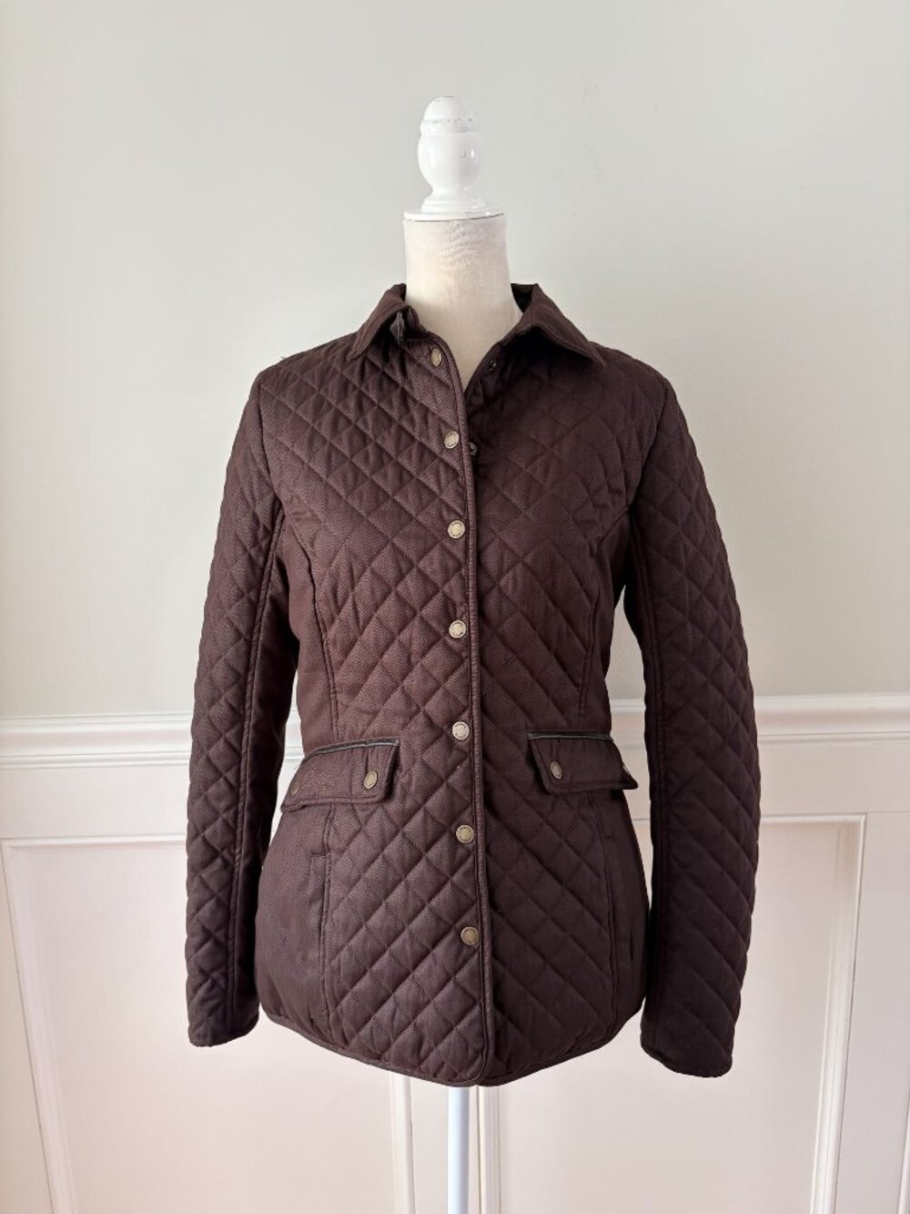 Dubarry of Ireland Brown Quilted Primaloft Field Coat Jacket US 6 UK 10 EUC